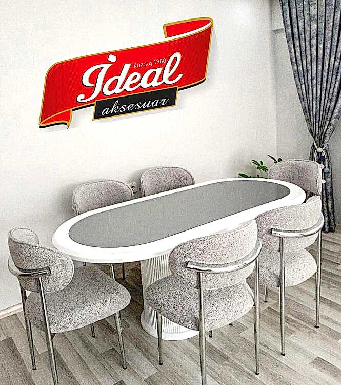 Oval Aynalı Masa Takımı 1